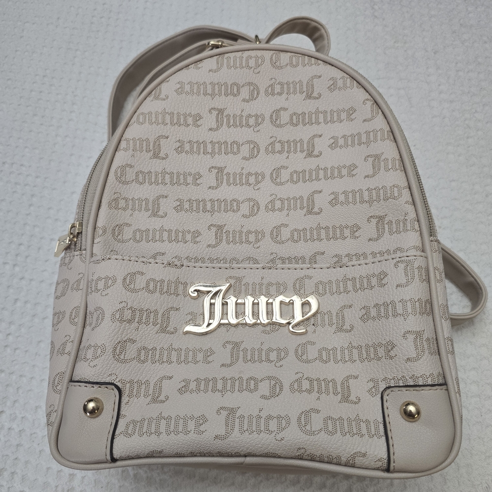 Juicy Couture Beige Logo Backpack